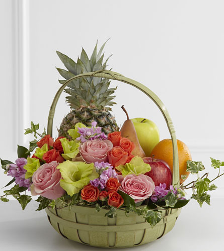 Pastel Fruit & Flowers Basket